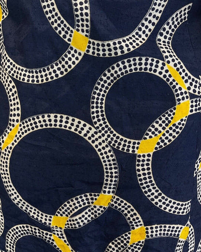 VINTAGE 60s 70s BLACK WHITE YELLOW CIRCLE GEOMETRIC MOD BOW SHORT DRESS 14 16