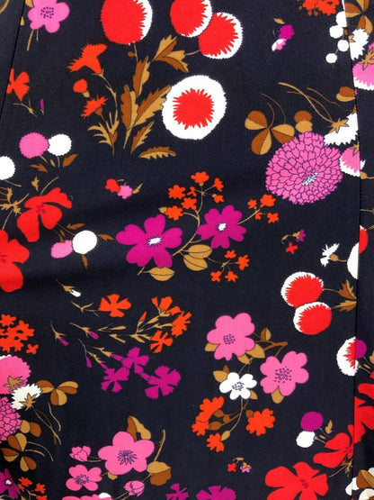 VTG 60s 70s PSYCHEDELIC BLUE RED PINK BROWN FLORAL HALTER MAXI SUMMER DRESS 8