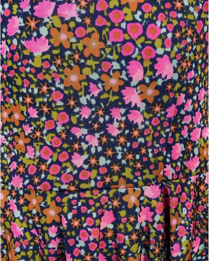 VINTAGE 60s 70s BLUE PINK GREEN DITSY FLOWER HALTER SUMMER SWING DRESS 8 10