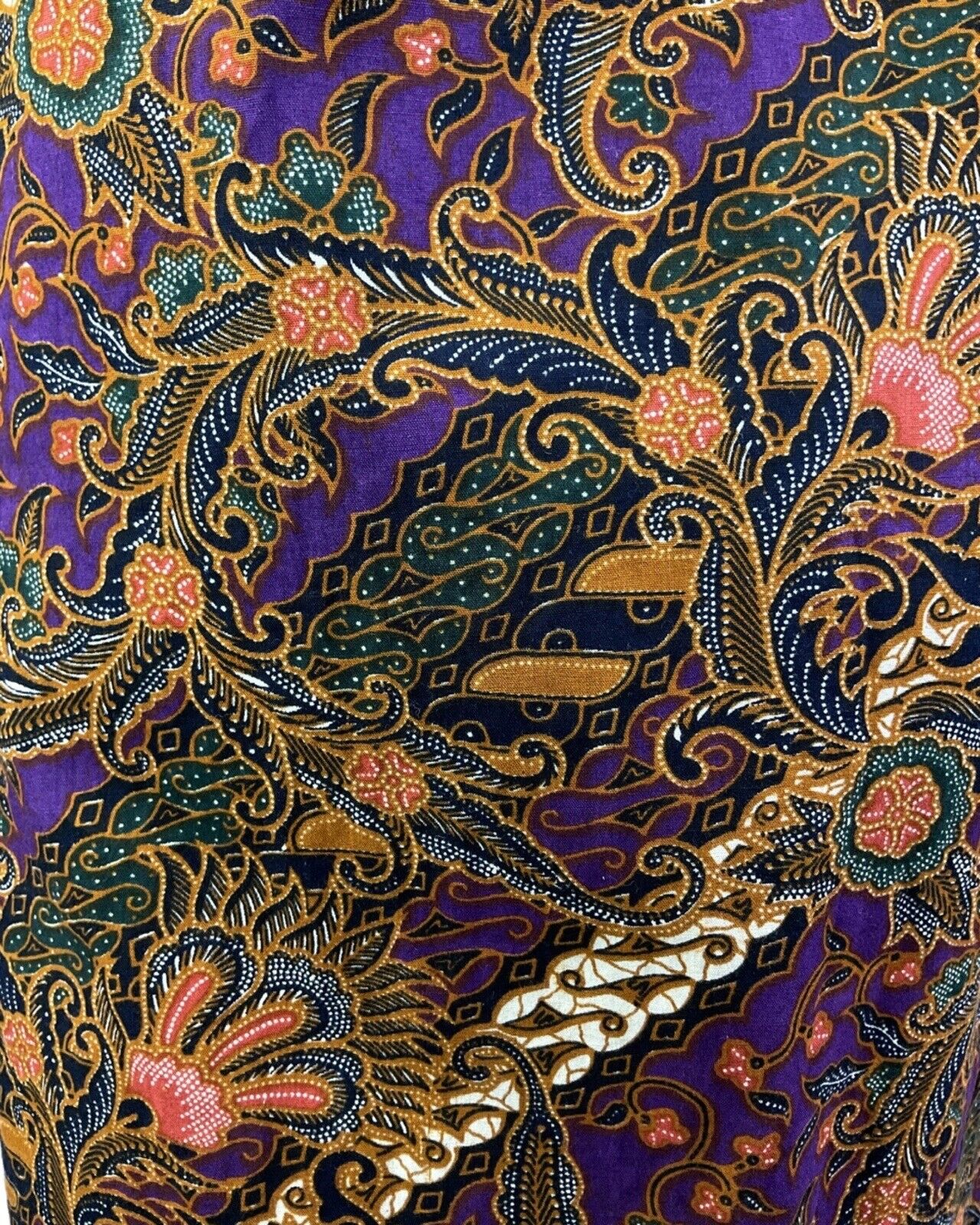 VINTAGE 60s 70s PURPLE GREEN GOLD PSYCHEDELIC FLORAL PAISLEY TENT DRESS 12 14