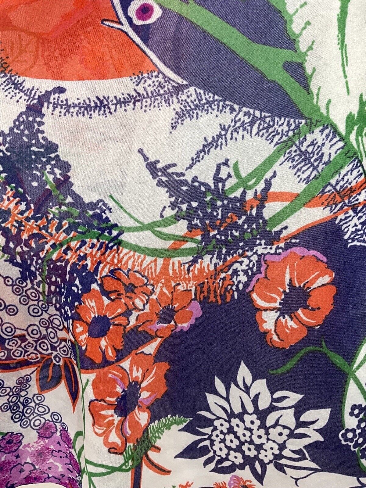 VINTAGE 60s 70s PURPLE GREEN RED FLORAL SLEEVELESS FLOATY SWING DRESS 10 12