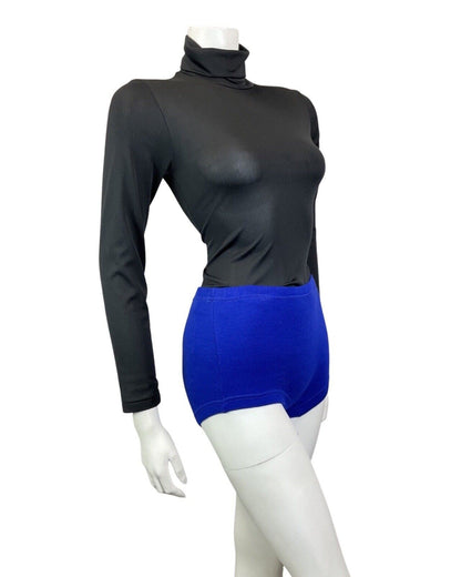 VINTAGE 60s 70s ROYAL BLUE TOWELLING MOD SWIM GOGO SHORTS HOTPANTS 10