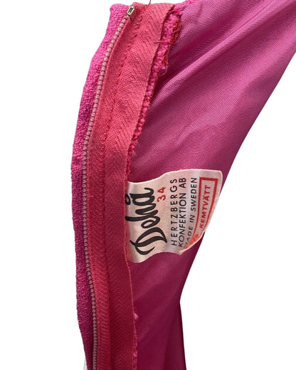 VINTAGE 60s 70s PINK BLUE FLORAL MOD SHEER SWING SHORT DRESS 8 10