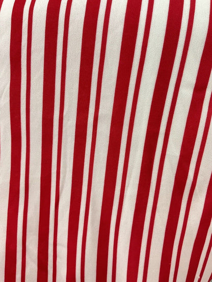 VINTAGE 60s 70s RED WHITE CANDY STRIPED MOD DAGGER SHIRT BLOUSE 12