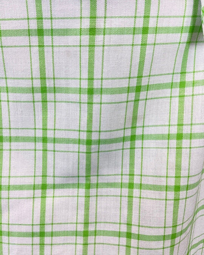 VINTAGE 60s 70s WHITE GREEN GRID CHECKED MOD SLEEVELESS SHIFT DRESS 10 12