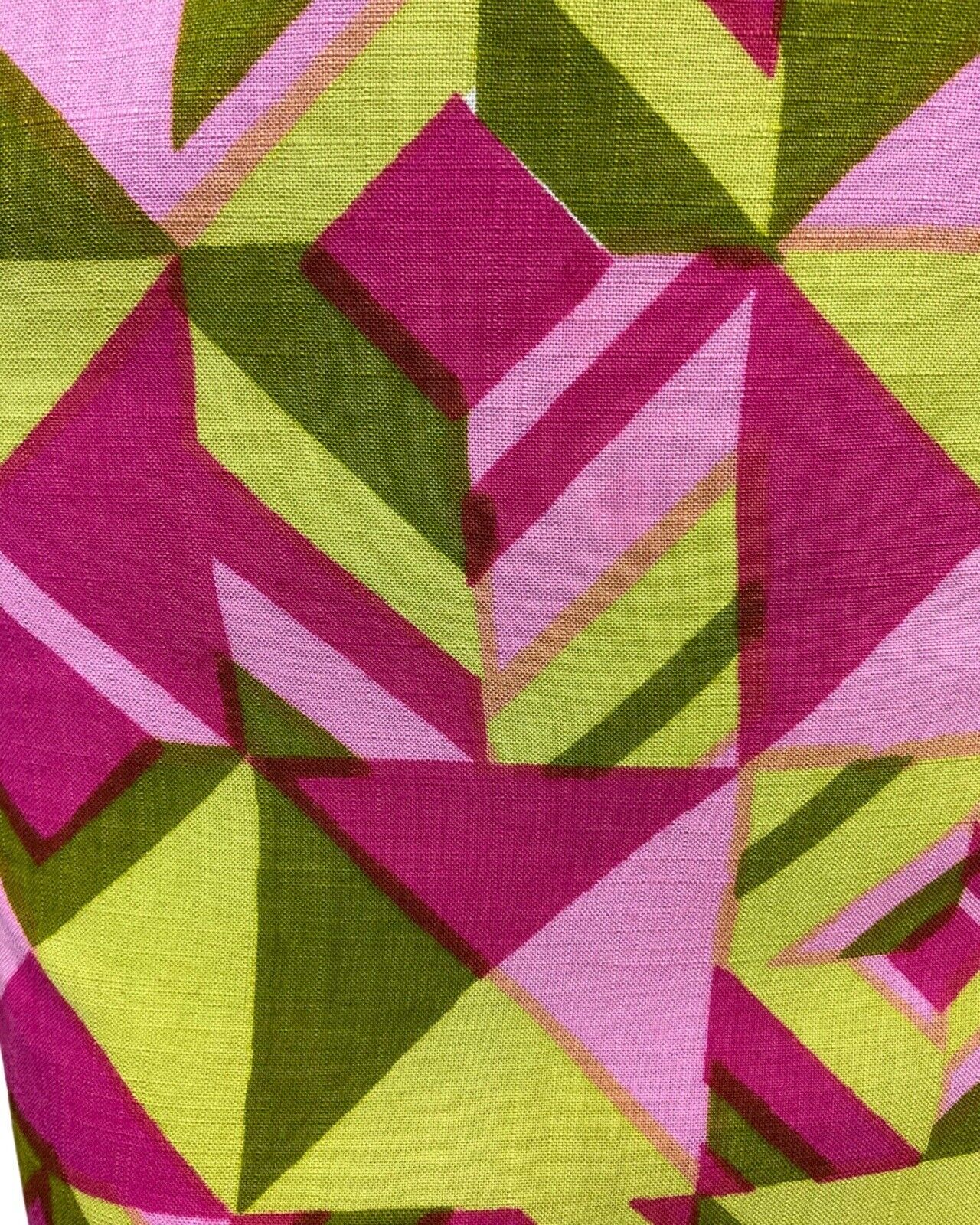 VINTAGE 60s 70s PINK YELLOW GOLD GEOMETRIC SLEEVELESS A-LINE SHIFT DRESS 12