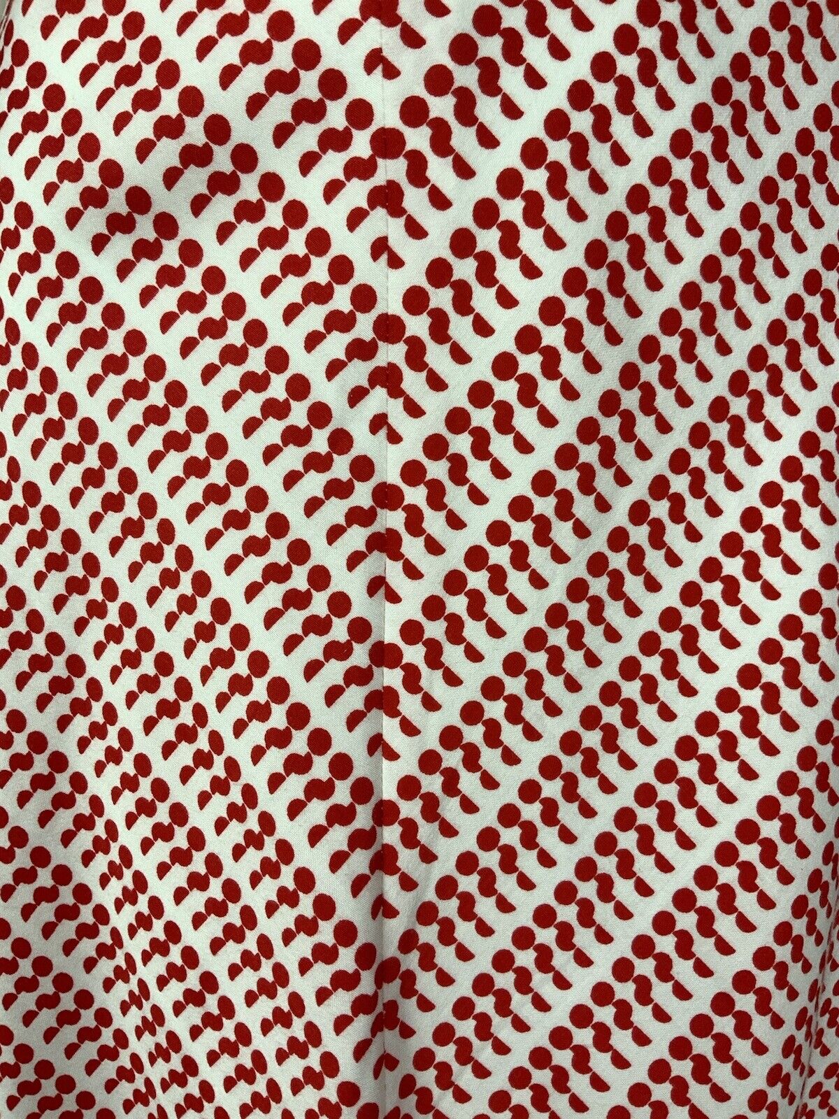 VINTAGE 60s 70s RED WHITE DOTTY GEOMETRIC SLEEVELESS SHIRT DRESS 12 14