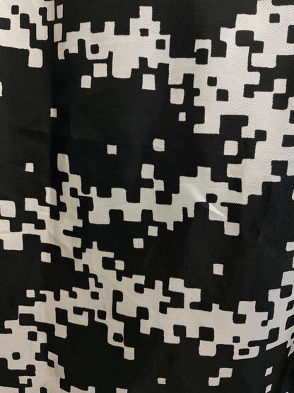 VINTAGE 60s 70s BLACK WHITE GEOMETRIC PIXEL MOD SHORT SLEEVE MOD SHIRT 14 16