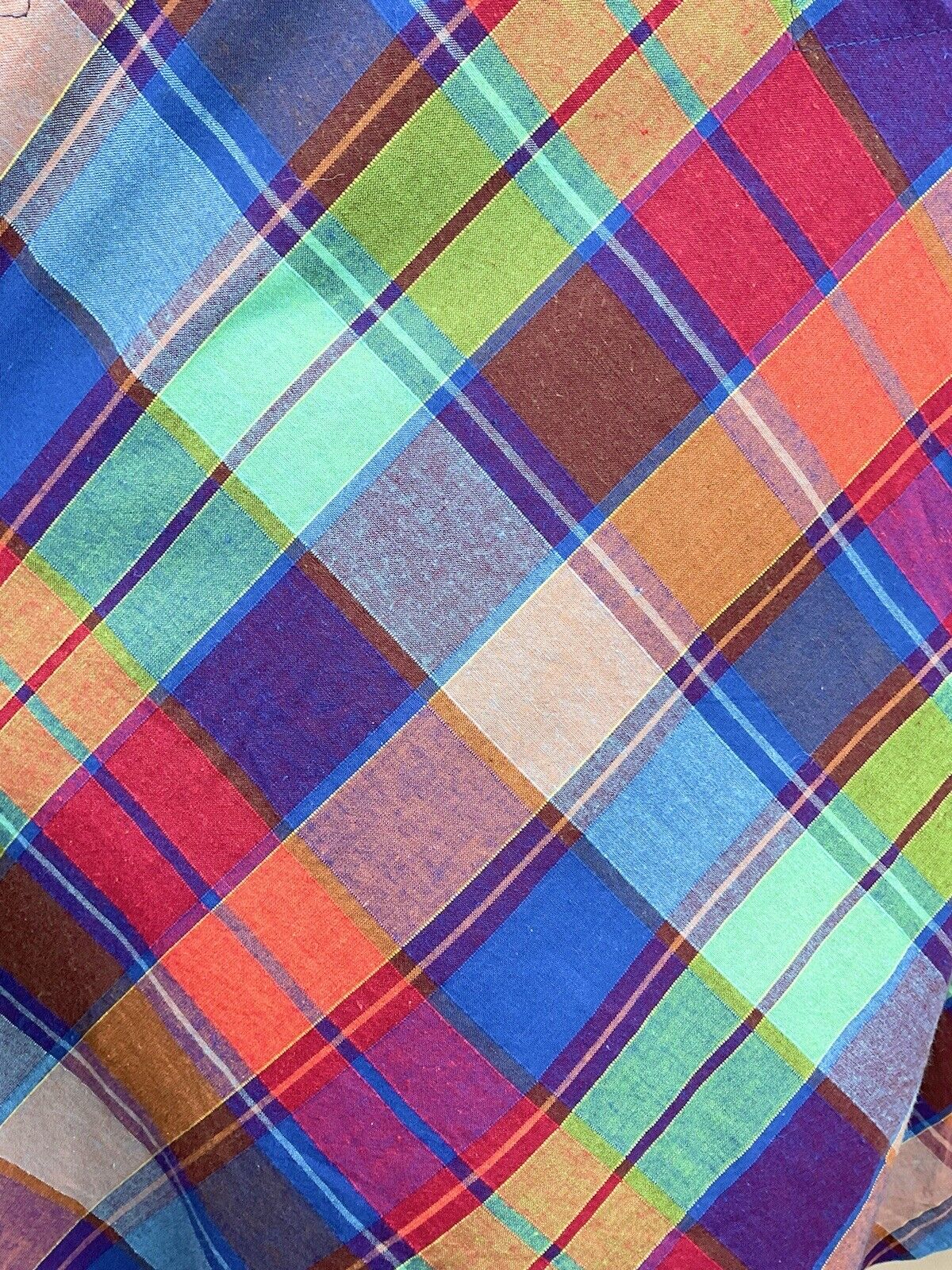 VINTAGE 60s 70s BLUE GREEN RED PLAID TARTAN MOD SWING MIDI SHIRT DRESS 8