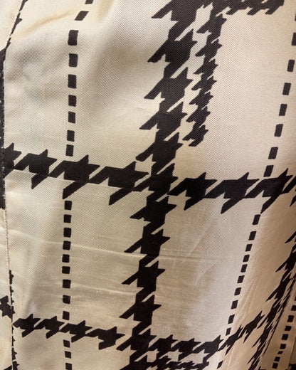 VINTAGE 60s 70s BROWN BRONZE HOUNDSTOOTH CHECKED MOD DAGGER SHIRT DRESS 8 10