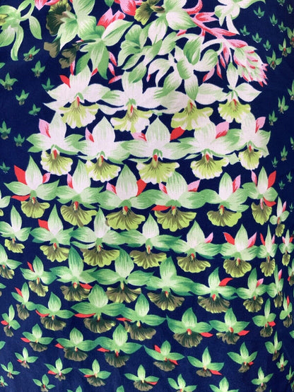 VINTAGE 60s 70s BLUE GREEN WHITE RED FLORAL OP ART STRAPPY SUN DRESS 8