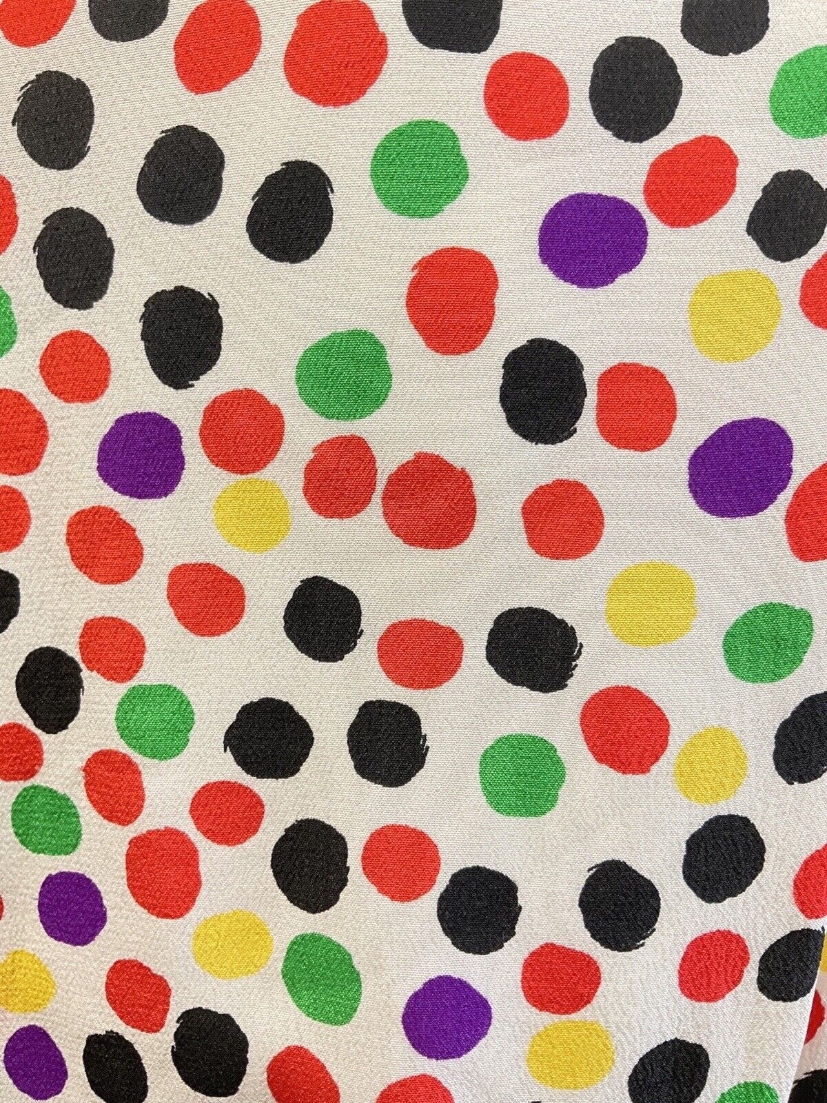 VINTAGE 60s 70s RED WHITE BLACK SPOTTED DOTTY WING COLLAR SHIRT DRESS 14 16