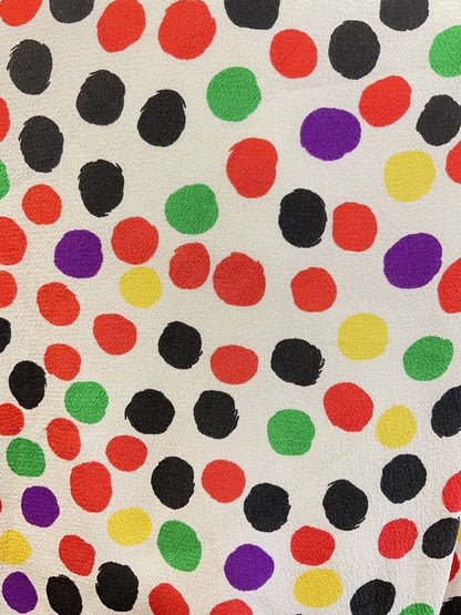 VINTAGE 60s 70s RED WHITE BLACK SPOTTED DOTTY WING COLLAR SHIRT DRESS 14 16