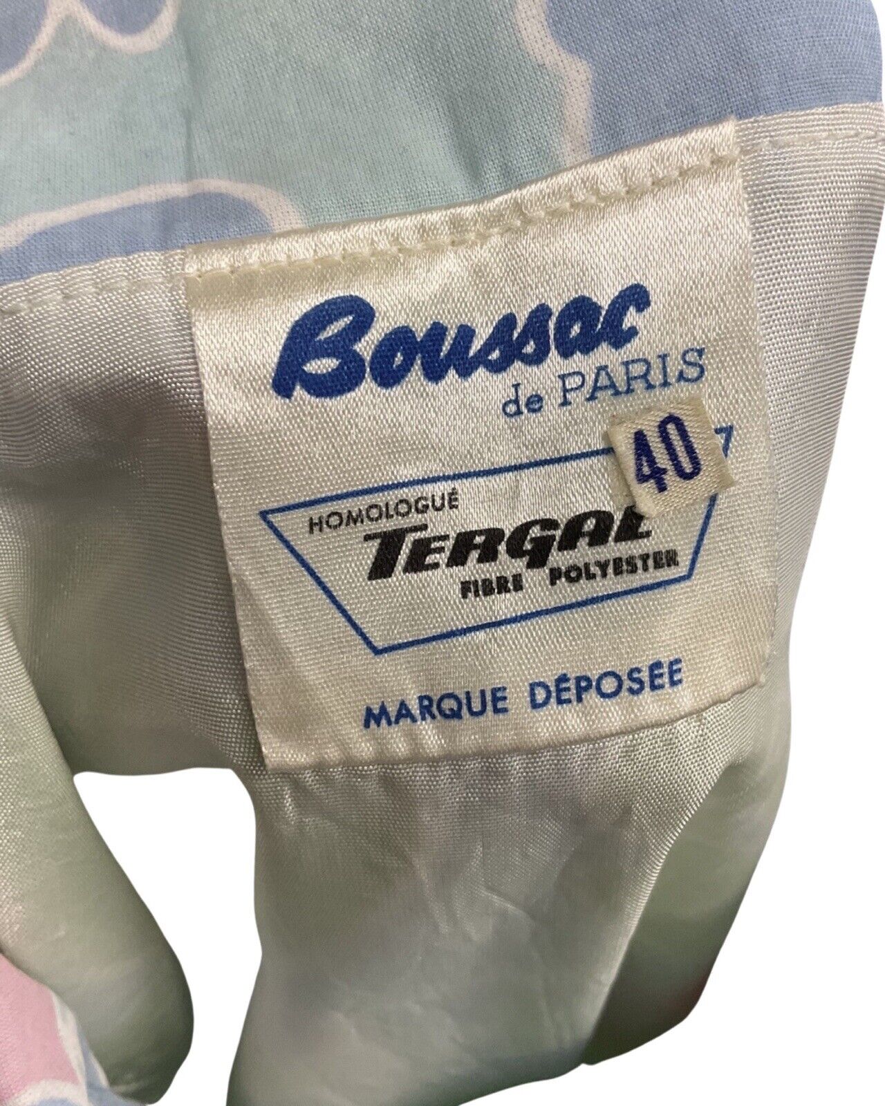 VTG 60s 70s BLUE GREEN PINK FLORAL DROP-WAIST PLEATED DAGGER SHIRT DRESS 10 12