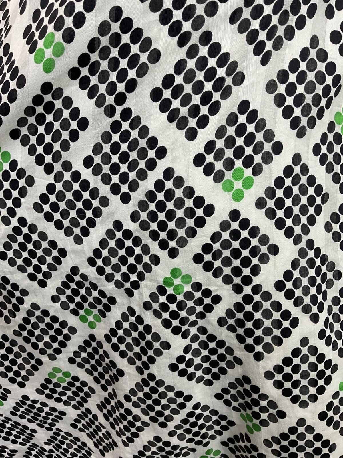 VINTAGE 60s 70s WHITE BLACK GREEN GEOMETRIC DOTTY WING COLLAR MOD SHIRT DRESS 8