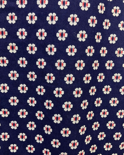 VINTAGE 60s 70s BLUE WHITE RED POLKA-DOT DAISY FLOWER STRAPPY SUN DRESS 8