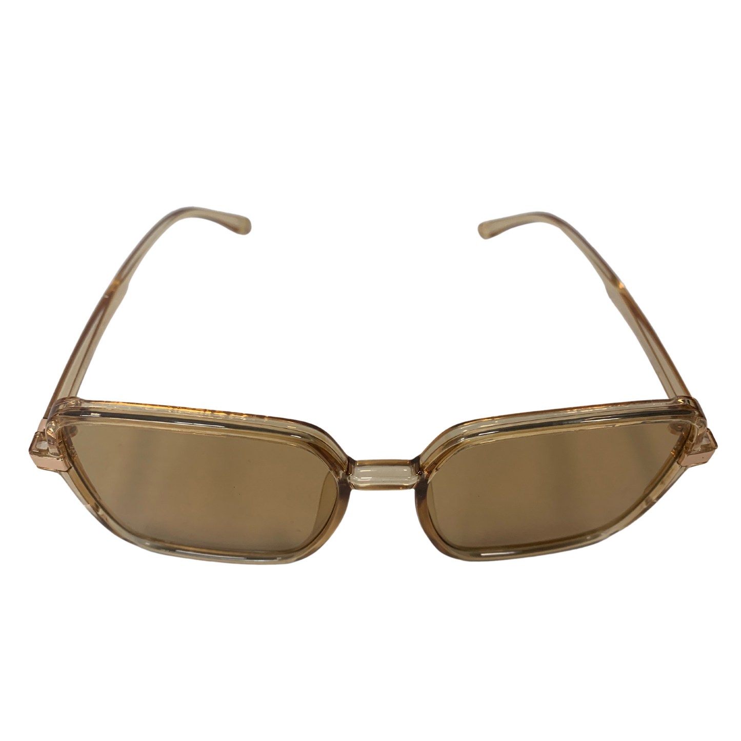 LIGHT BROWN OVERSIZED SQUARE VINTAGE STYLE 70s SUNGLASSES