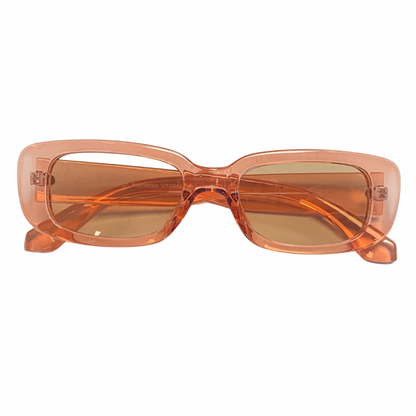 ORANGE PEACH RECTANGLE VINTAGE STYLE 60s SUNGLASSES