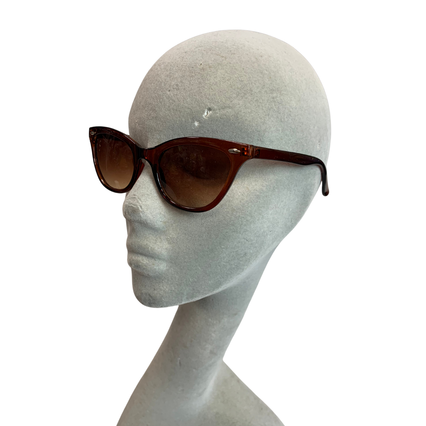 BROWN ROUND OVAL VINTAGE STYLE 60s SUNGLASSES