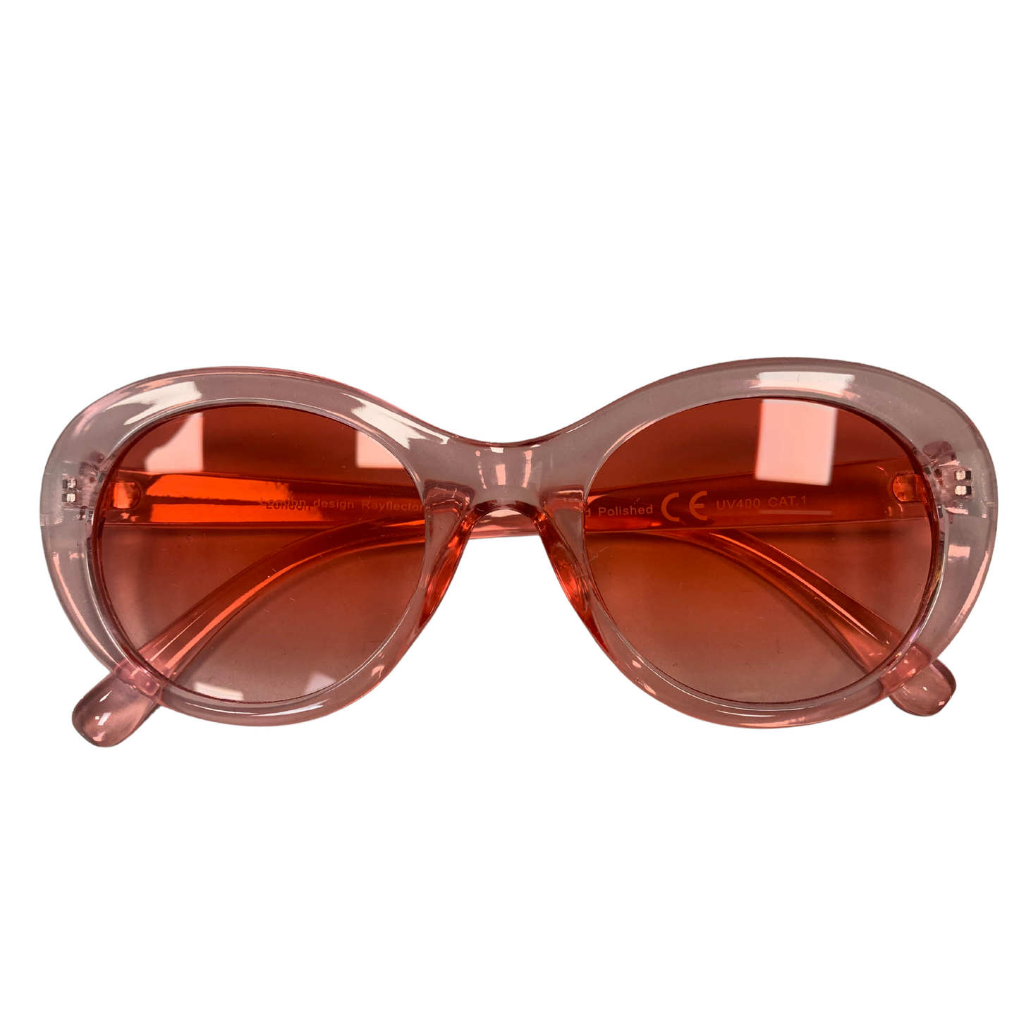 PINK ROUND OVAL VINTAGE STYLE 60s 70s SUNGLASSES