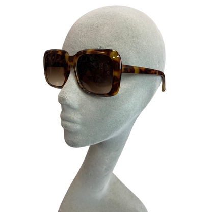 BROWN TORTOISE STYLE SQUARE VINTAGE STYLE 70s SUNGLASSES