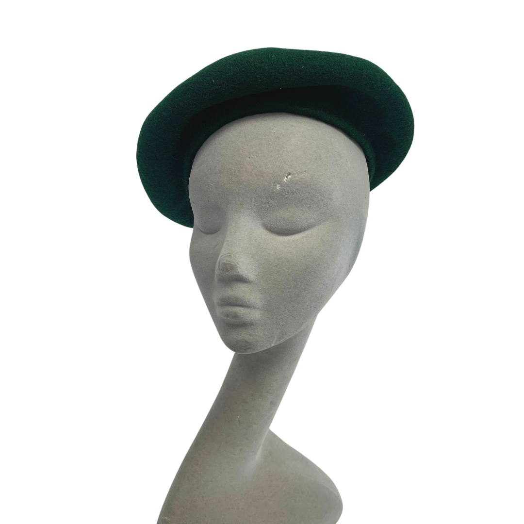 FOREST GREEN VINTAGE 60s 70s BERET