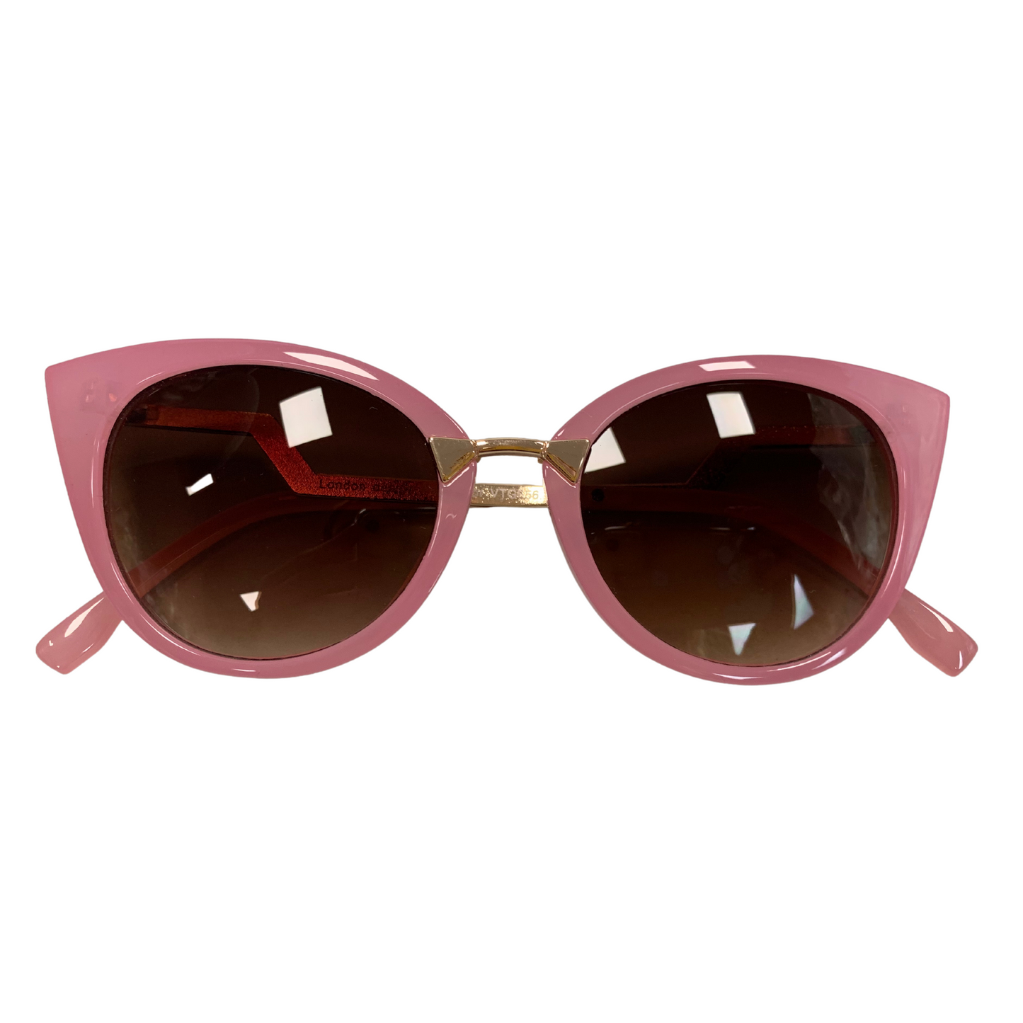 PINK ROUND OVAL CAT EYE VINTAGE STYLE 60s SUNGLASSES