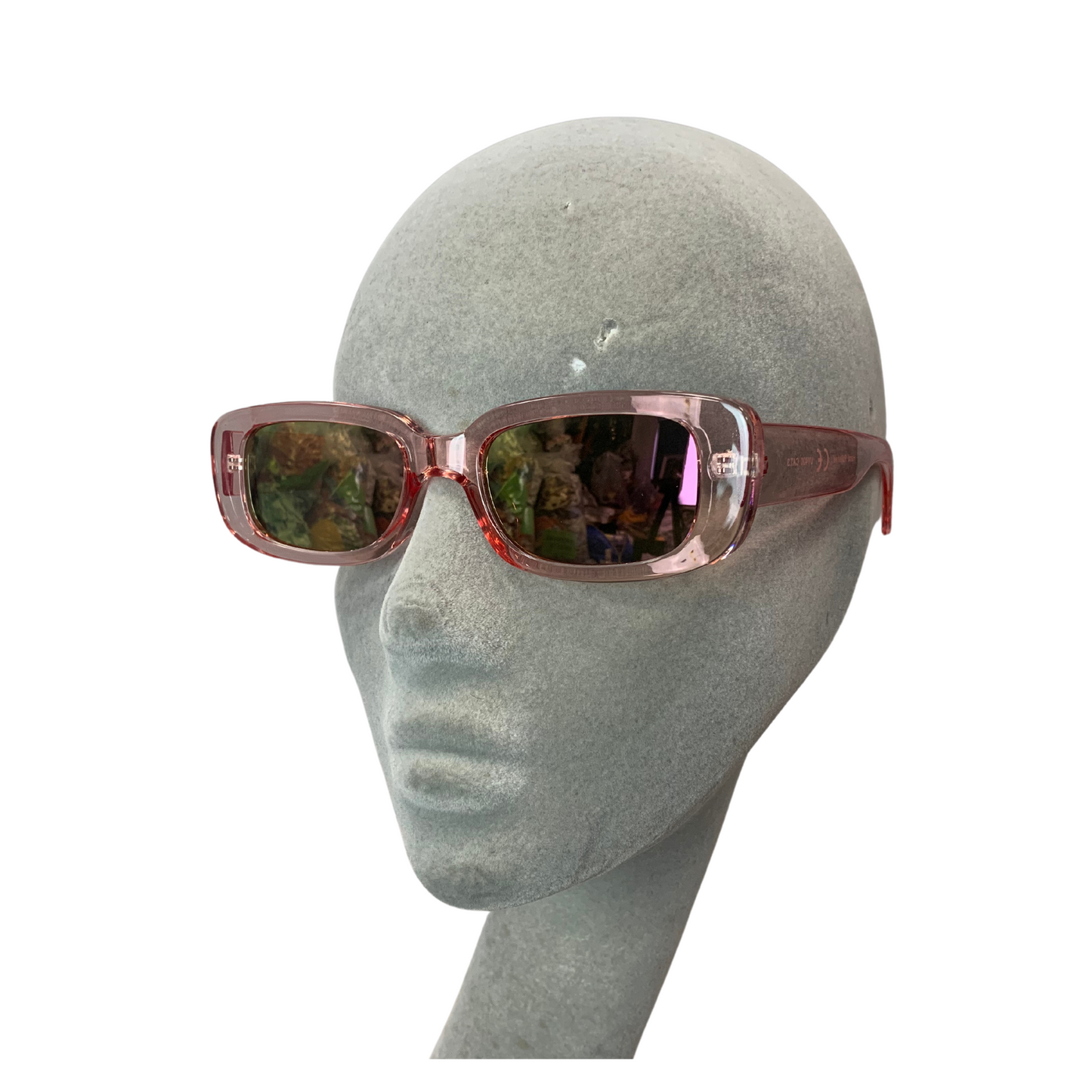 LIGHT PINK RECTANGLE VINTAGE STYLE 60s SUNGLASSES