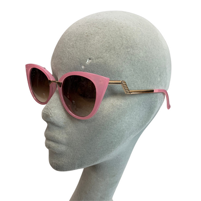 PINK ROUND OVAL CAT EYE VINTAGE STYLE 60s SUNGLASSES