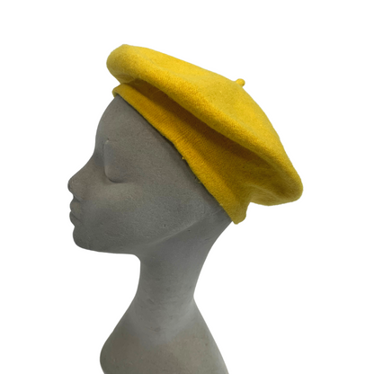 SUNSHINE YELLOW VINTAGE 60s 70s BERET