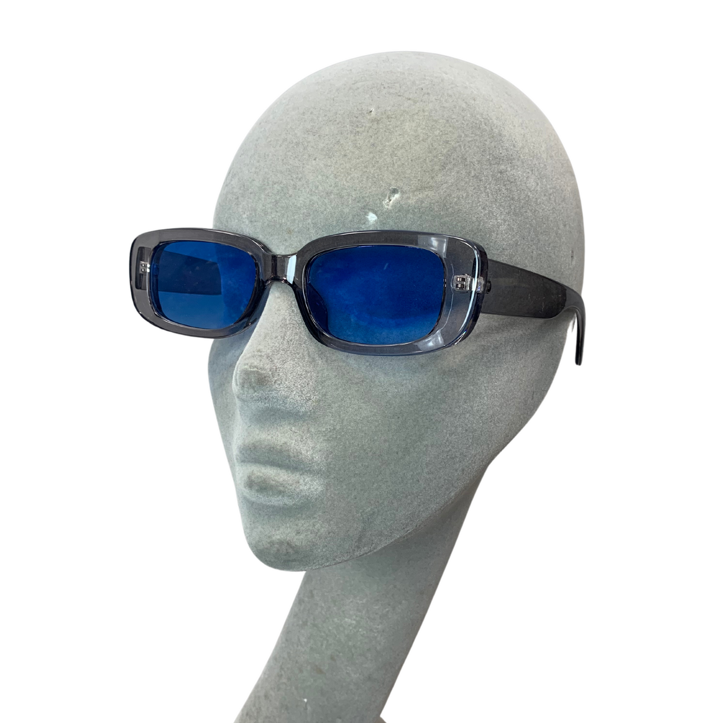 LIGHT GREY RECTANGLE VINTAGE STYLE 60s SUNGLASSES