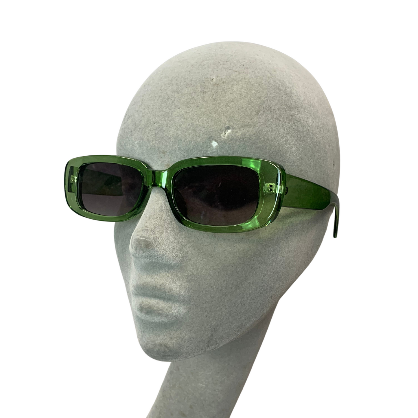 GREEN RECTANGLE VINTAGE STYLE 60s SUNGLASSES