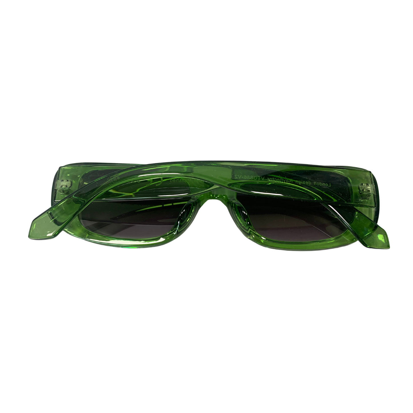 GREEN RECTANGLE VINTAGE STYLE 60s SUNGLASSES