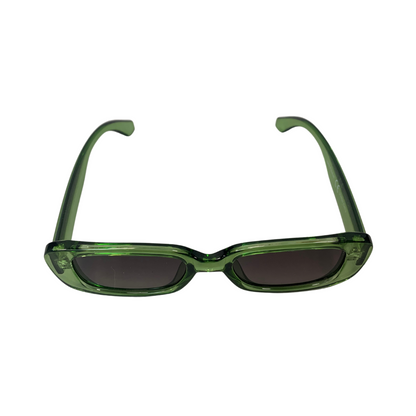 GREEN RECTANGLE VINTAGE STYLE 60s SUNGLASSES