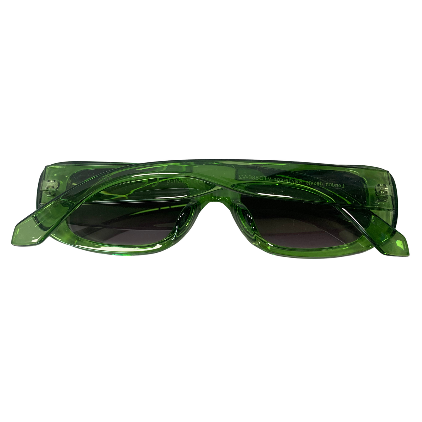 GREEN RECTANGLE VINTAGE STYLE 60s SUNGLASSES