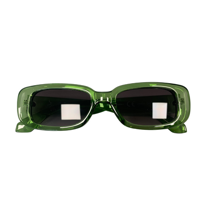 GREEN RECTANGLE VINTAGE STYLE 60s SUNGLASSES