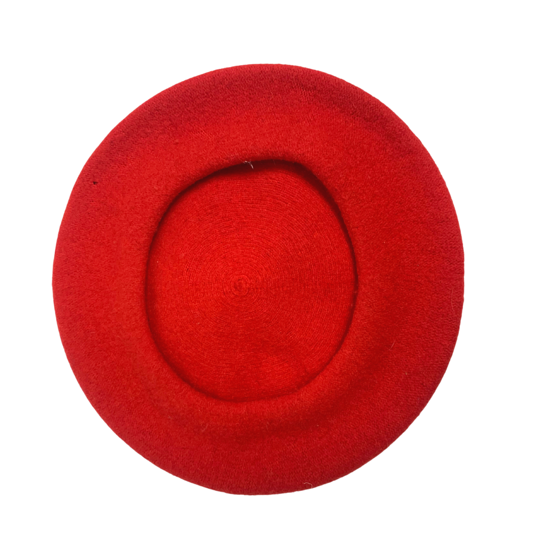 PILLABOX RED VINTAGE 60s 70s BERET