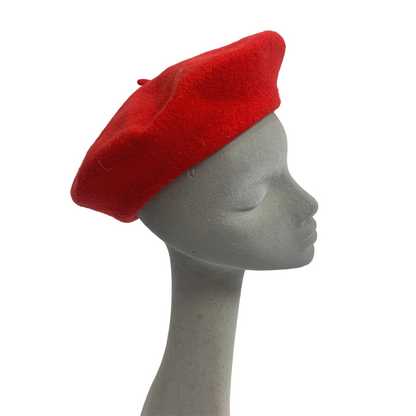 PILLABOX RED VINTAGE 60s 70s BERET