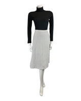 VINTAGE 70s WHITE BLACK POLKA-DOT MIDI SWING SKIRT 6