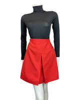 VINTAGE 60s 70s PILLARBOX RED GOLD MOD MINI A-LINE SKIRT 8