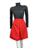 VINTAGE 60s 70s PILLARBOX RED GOLD MOD MINI A-LINE SKIRT 8