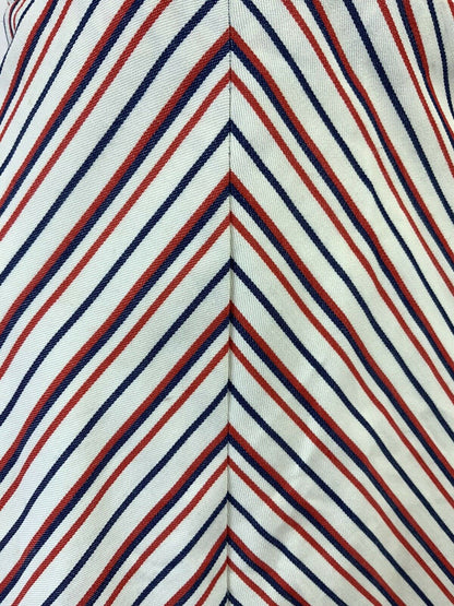 VINTAGE 60s 70s WHITE RED BLUE STRIPED MOD HALTER MINI DRESS 4 6