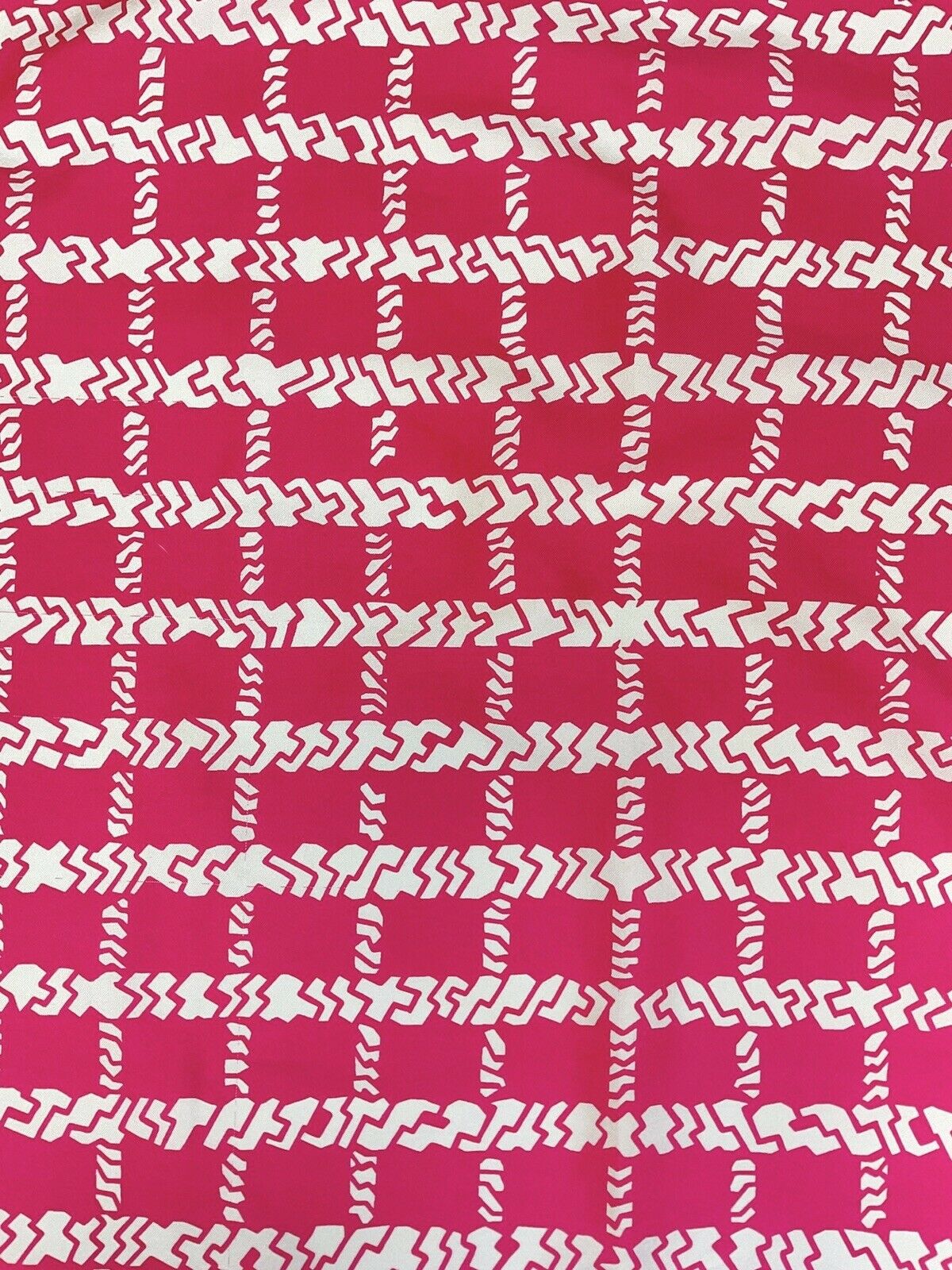 VINTAGE 60s 70s HOT PINK WHITE GRID CHECKED MOD SQUARE SCARF