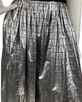 VINTAGE  70s 80s BLACK SILVER METALLIC DISCO EVENING PARTY MAXI DRESS 8 10