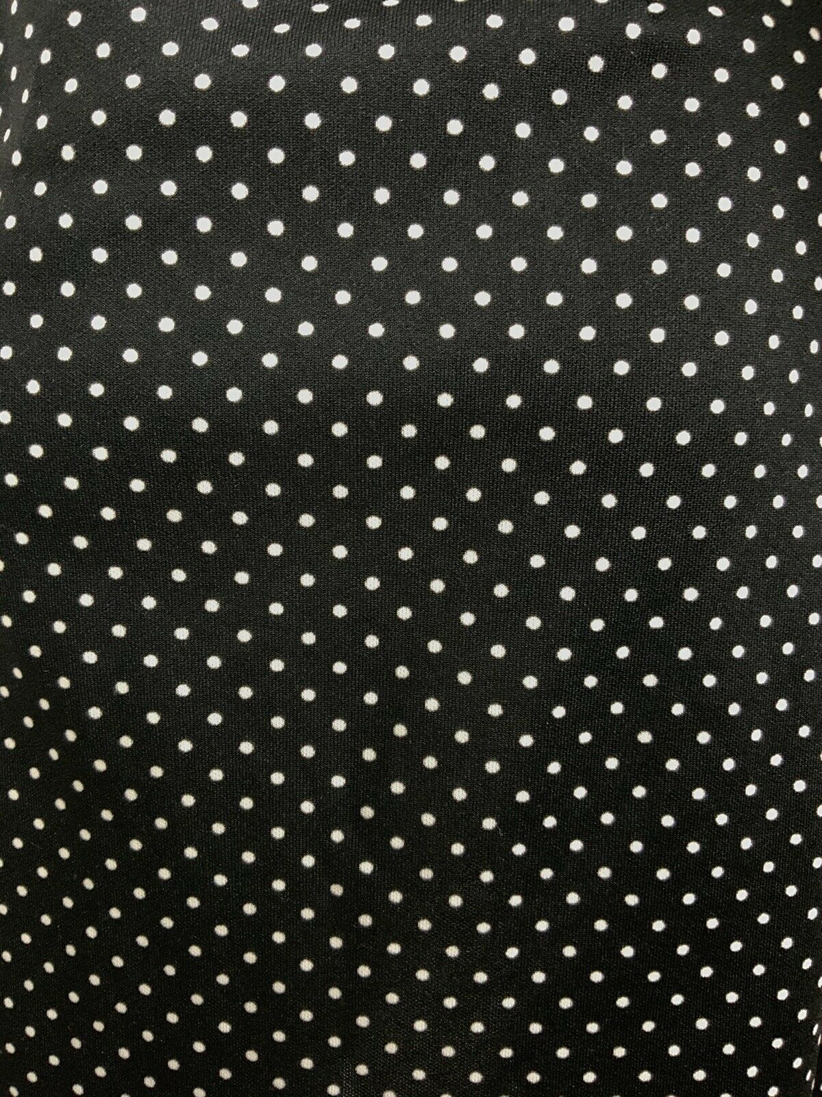 VINTAGE 60s 70s BLACK WHITE POLKA-DOT MOD BELTED MIDI WIGGLE DRESS 10 12