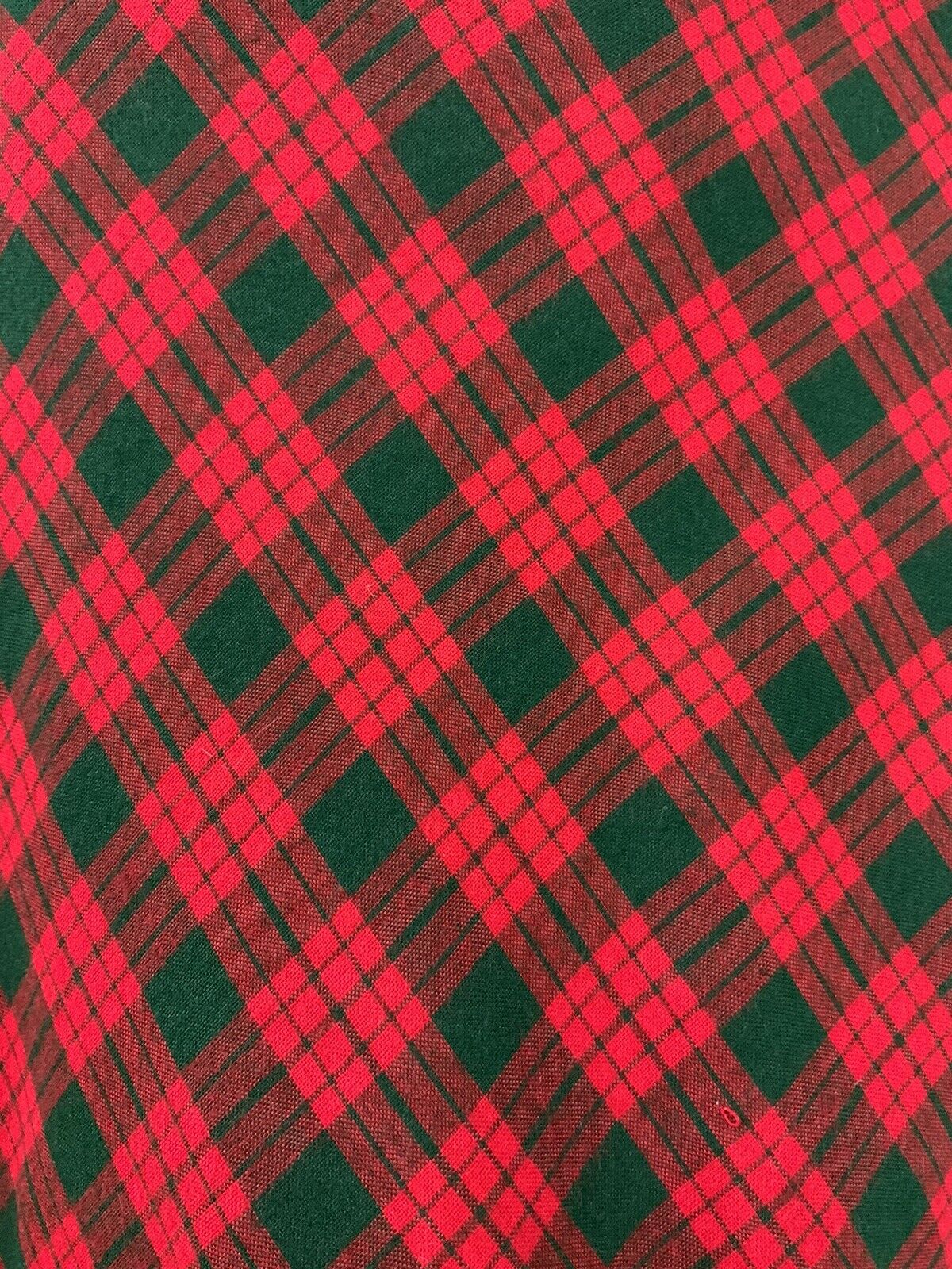 VINTAGE 60s 70s RED GREEN TARTAN CHECKED WINGED COLLAR PLAID FLARED DRESS 8 10