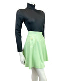 VINTAGE 60s 70s MINT GREEN CREAM MOD MINI A-LINE SKIRT 4