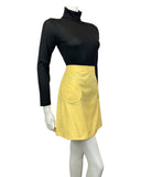 VINTAGE 60s 70s PALE YELLOW MOD A-LINE MINI SKIRT 8