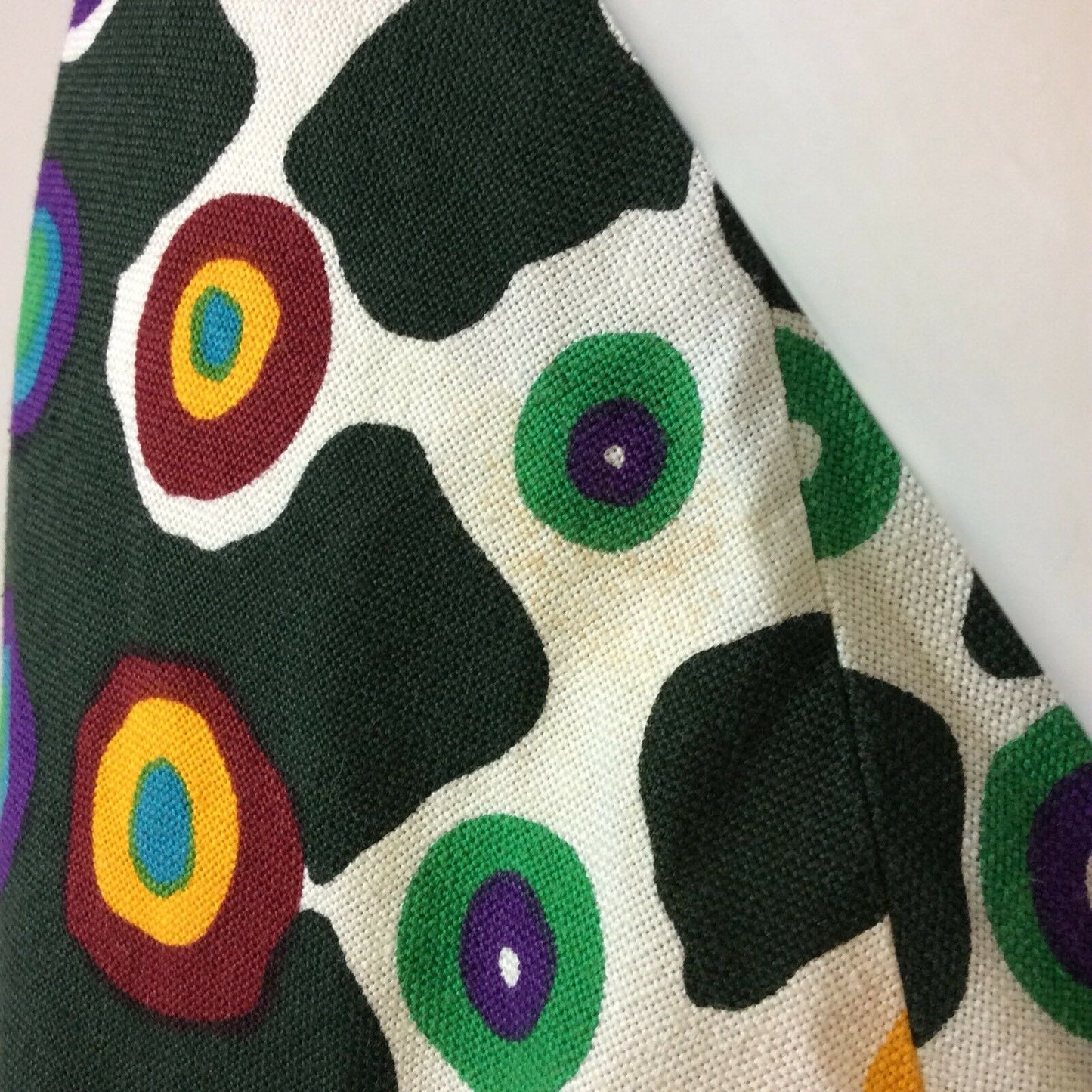 VINTAGE 60S LANVIN BUTTON FRONT OP ART ABSTRACT PRINT DRESS 6 8