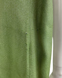 VINTAGE 60s 70s GREEN METALLIC SILVER MOD MINI PARTY CHRISTMAS EVENING DRESS 14